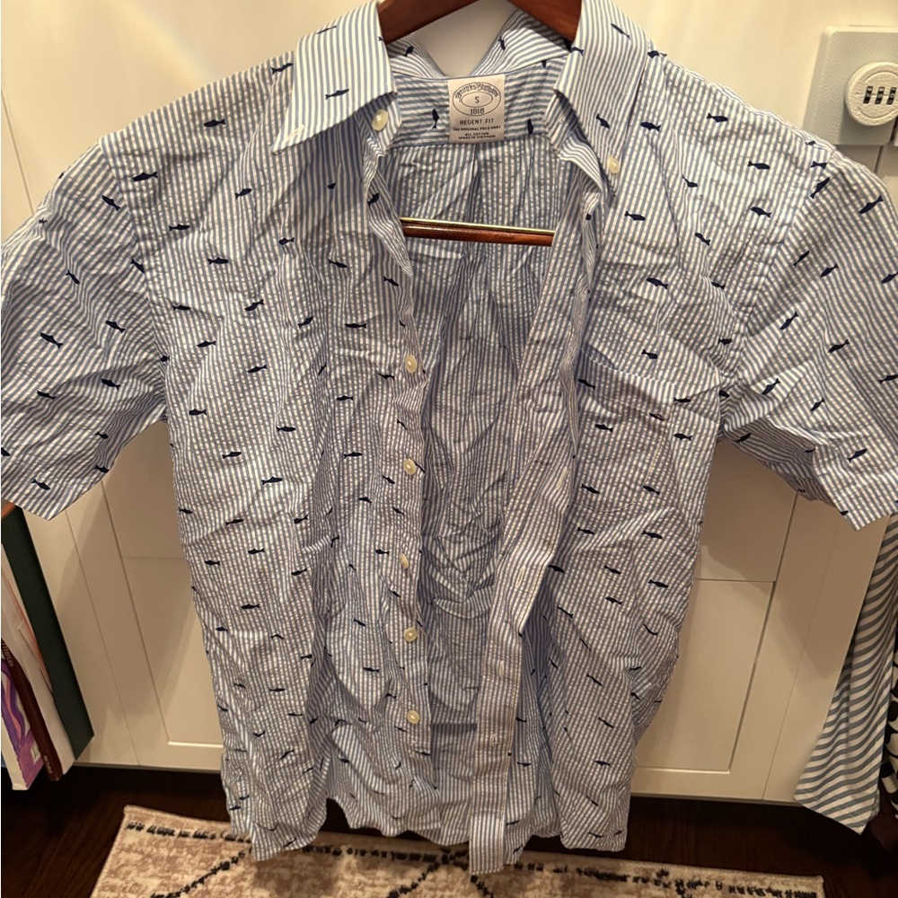 Brooks Brothers Blue and White Striped Dress Shirt